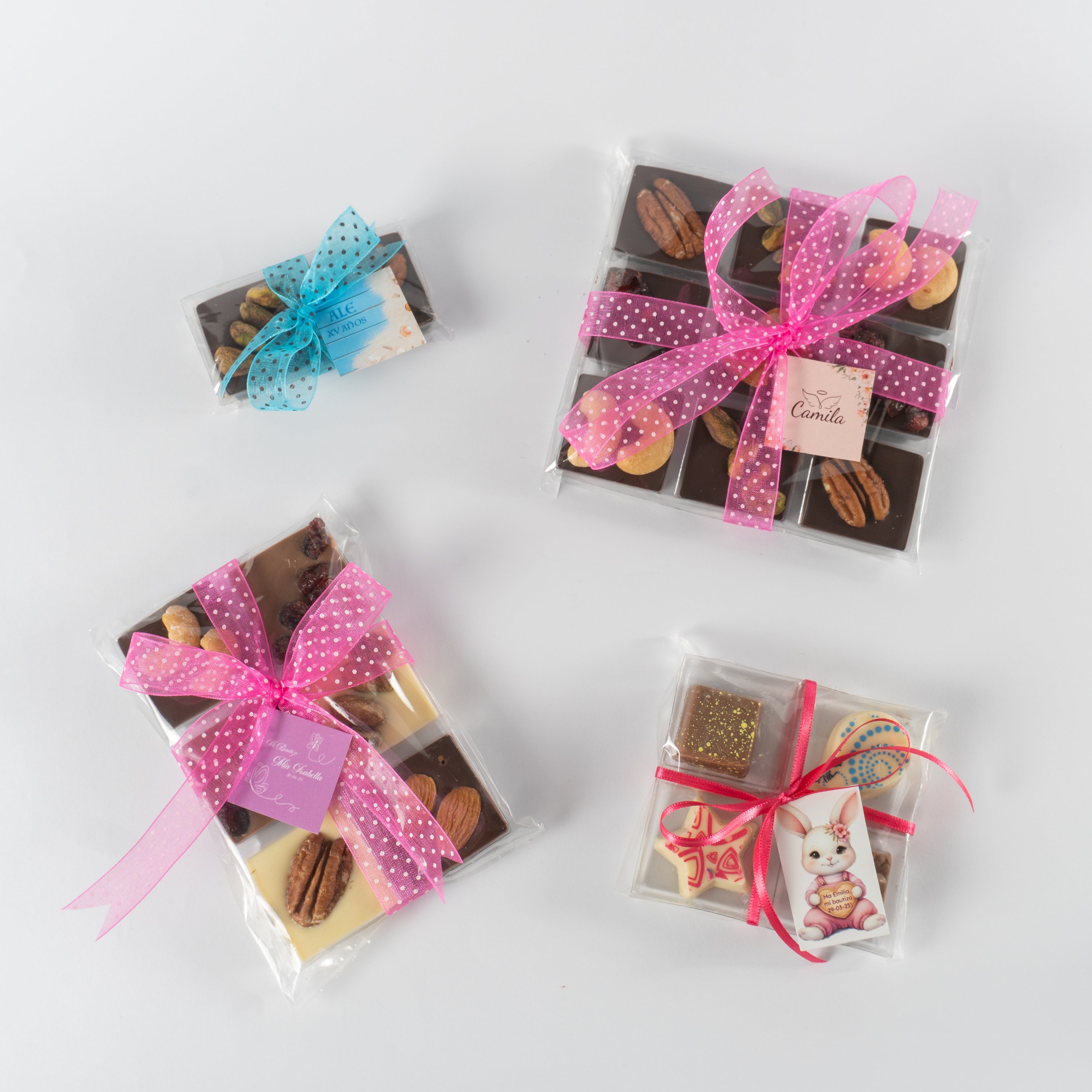 Blister con 2 bombones o estuche pequeño con chocolates para detalles en eventos