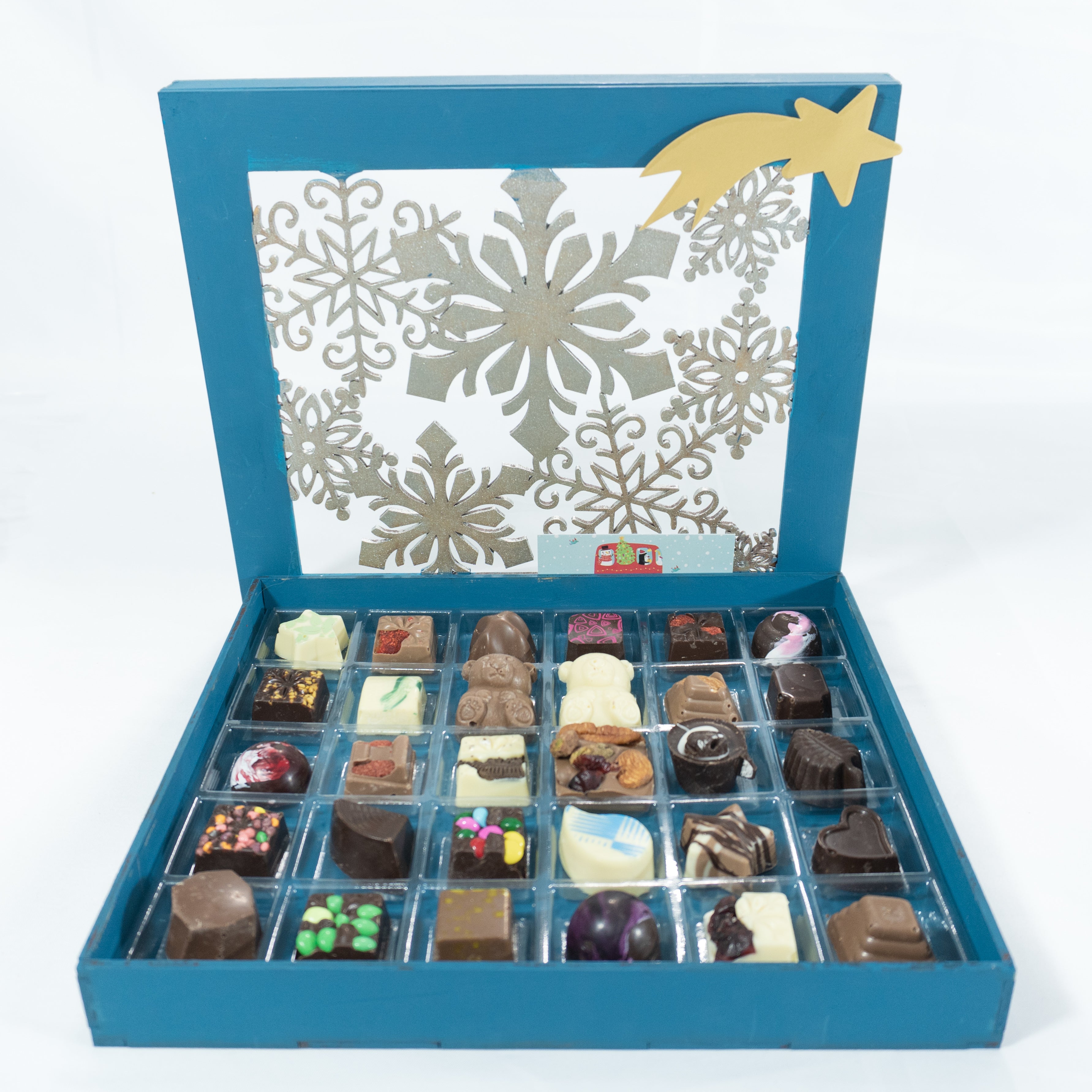 Estuche de Madera Navidad con 30 Chocolates