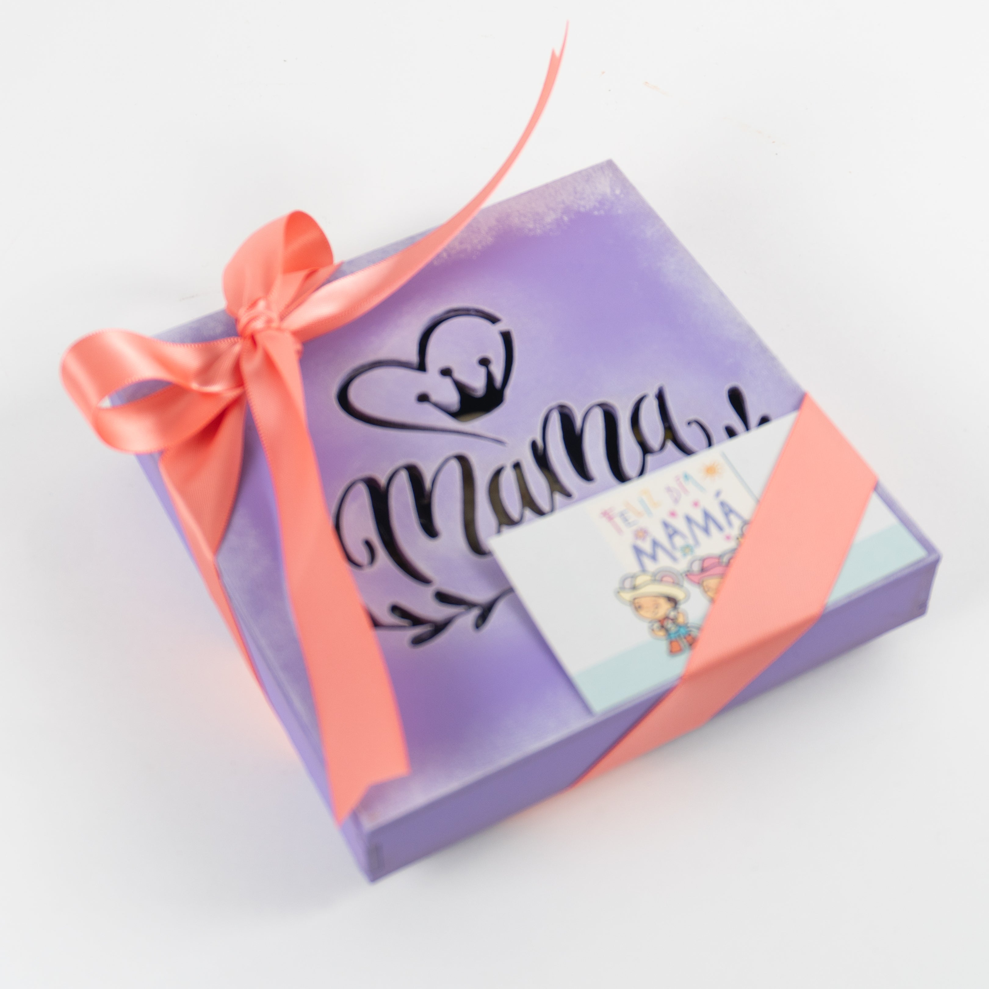 Estuche de Madera de 9 Chocolates para Mamá