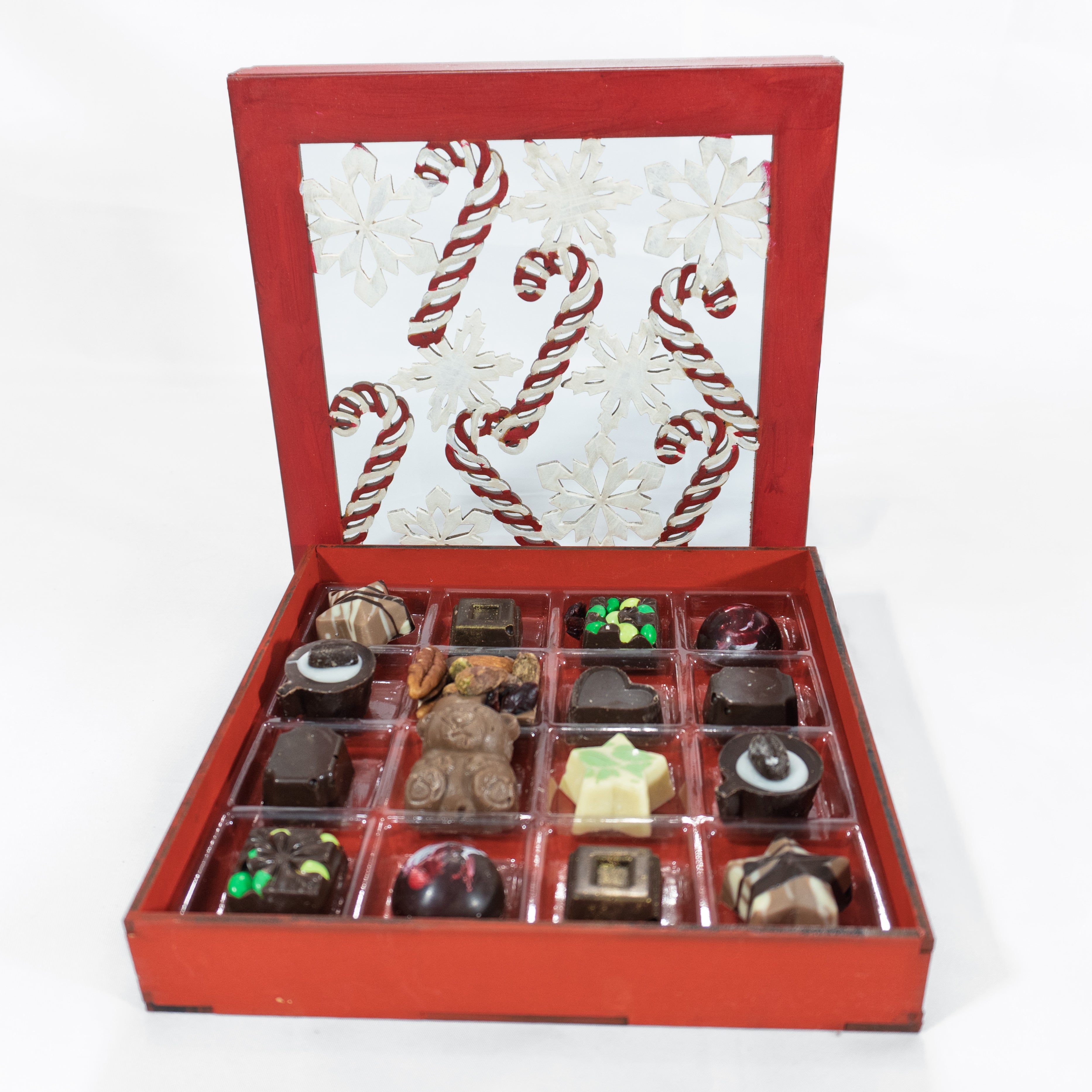 Estuche de Madera Navidad con 16 Chocolates
