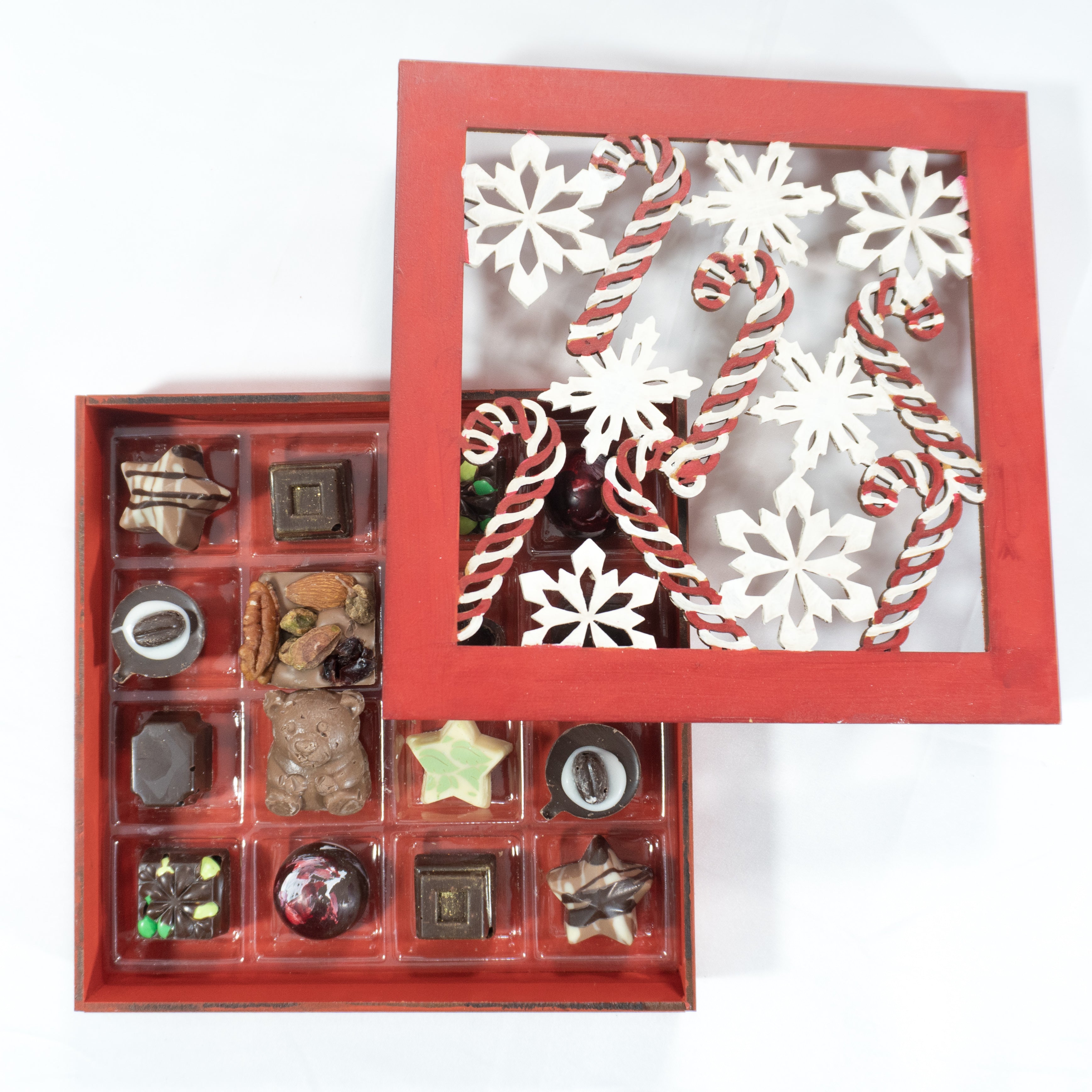 Estuche de Madera Navidad con 16 Chocolates